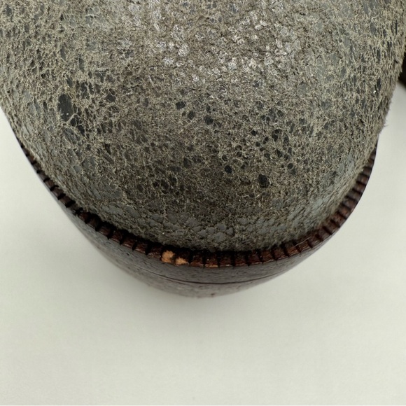 Tory Burch Lawson Bootie Pewter Brown Leather Platform Stiletto Ankle Boots 8.5 - Picture 11 of 17